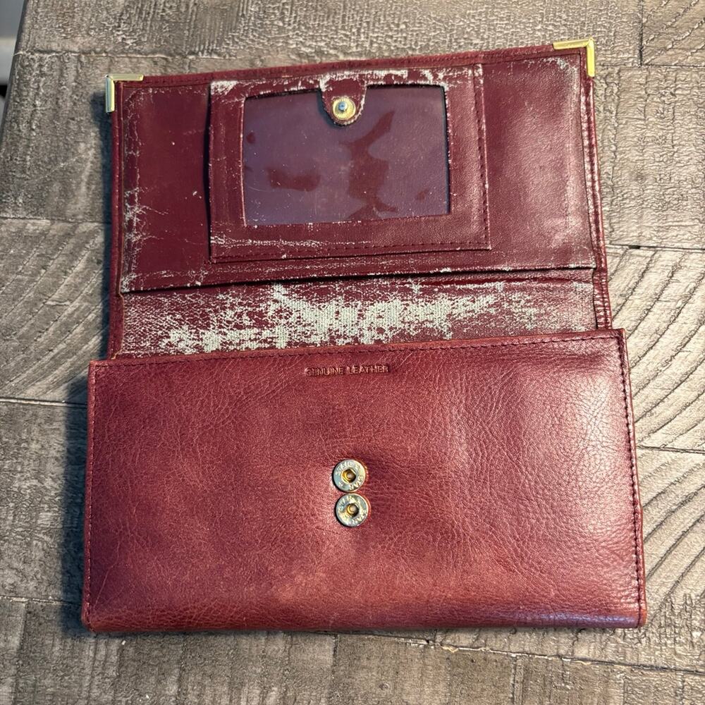Vintage Genuine Leather Red Leather Wallet - Picture 3 of 5